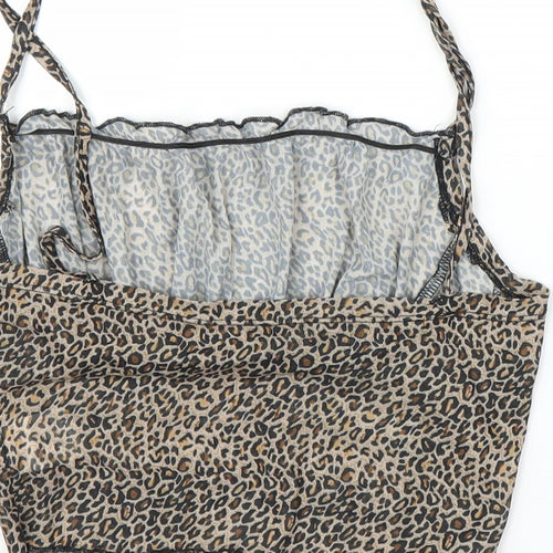 SheIn Womens Beige Animal Print  Camisole Blouse Size M