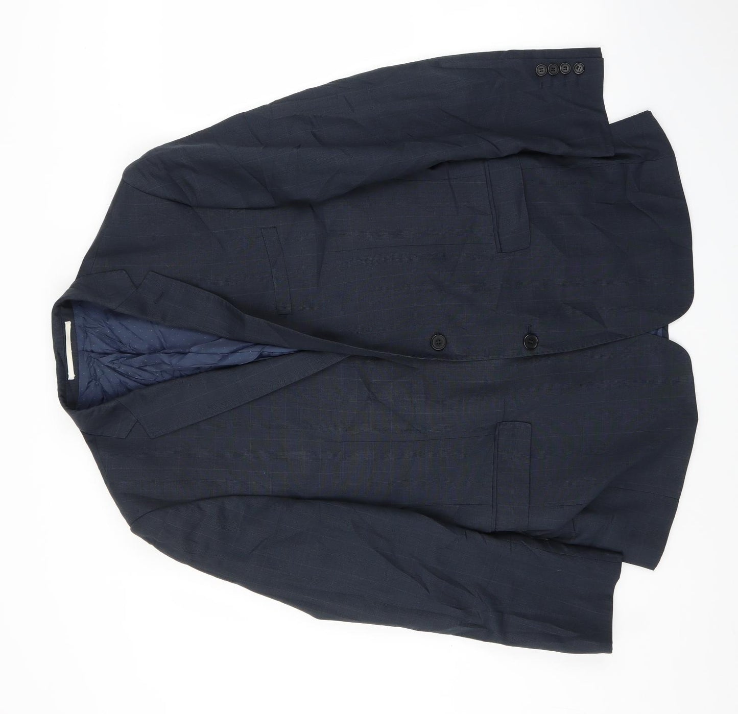 Preworn Mens Blue Check  Jacket Suit Jacket Size 40