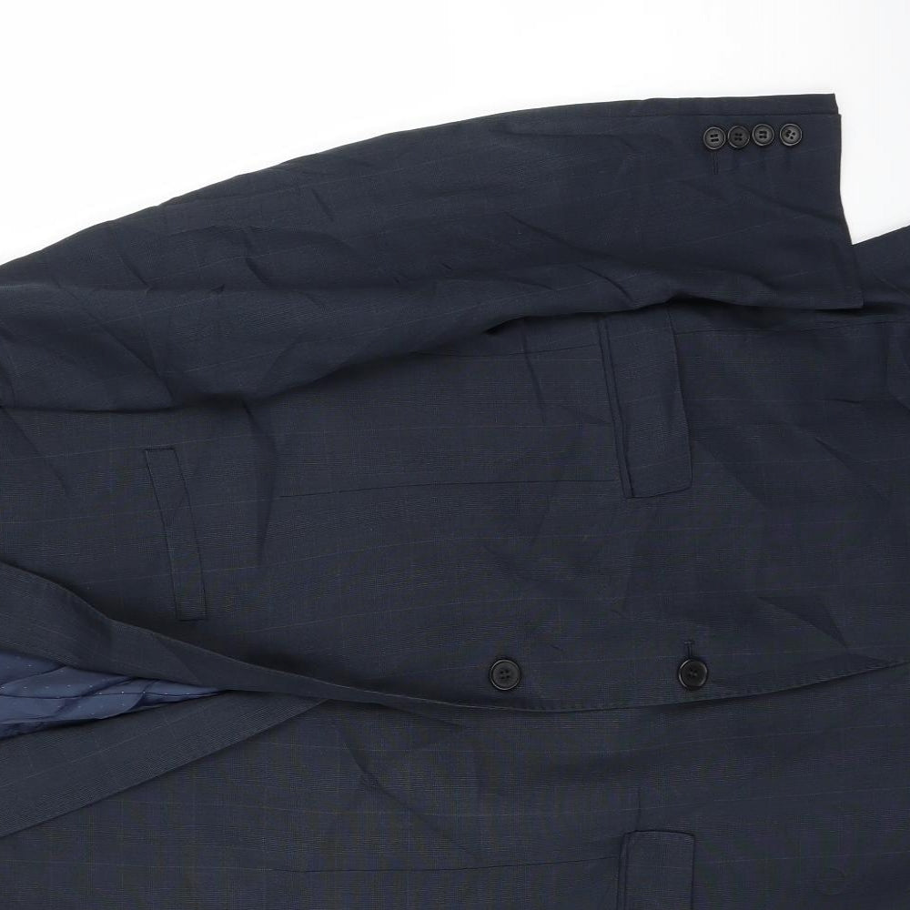Preworn Mens Blue Check  Jacket Suit Jacket Size 40