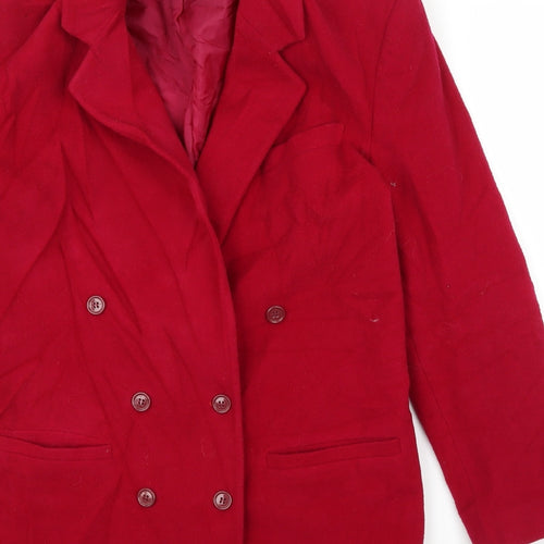 Classic & Co Womens Red   Pea Coat Coat Size 12