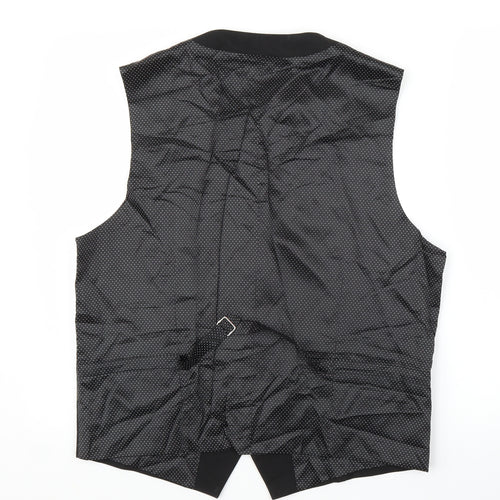 Preworn Mens Black   Jacket Suit Waistcoat Size 42