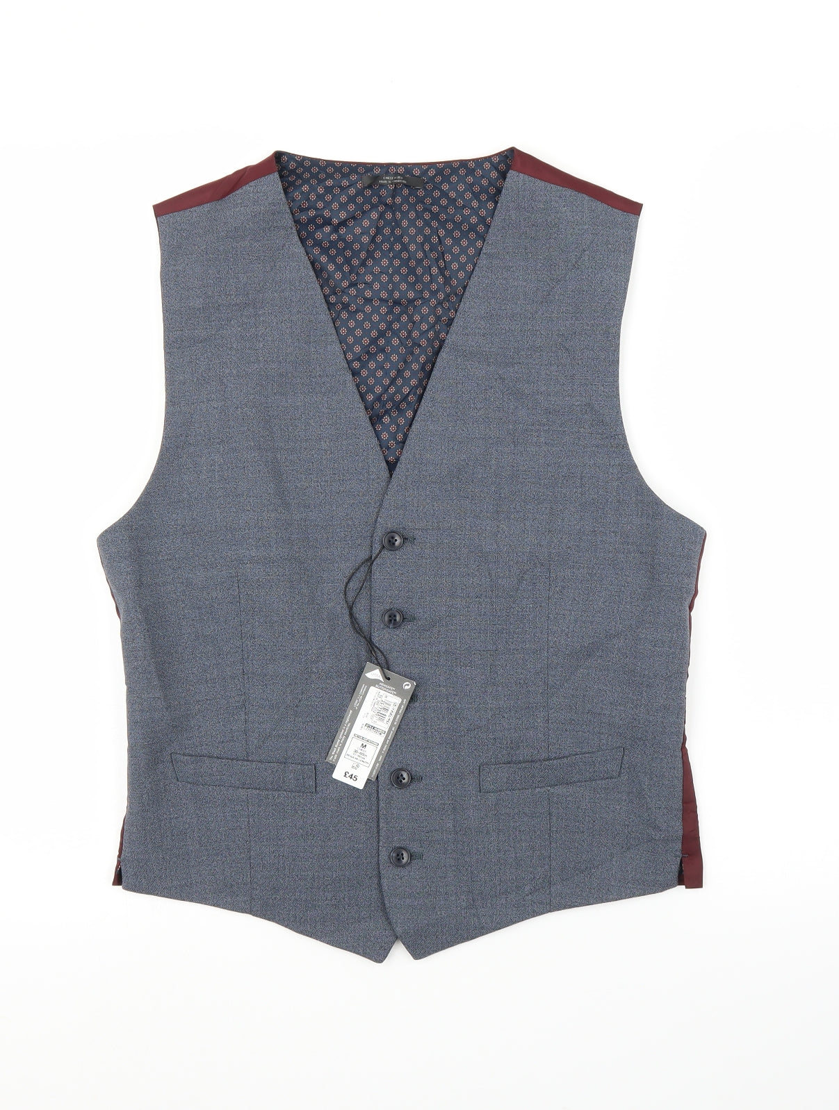 M&S Mens Grey   Jacket Suit Waistcoat Size 38