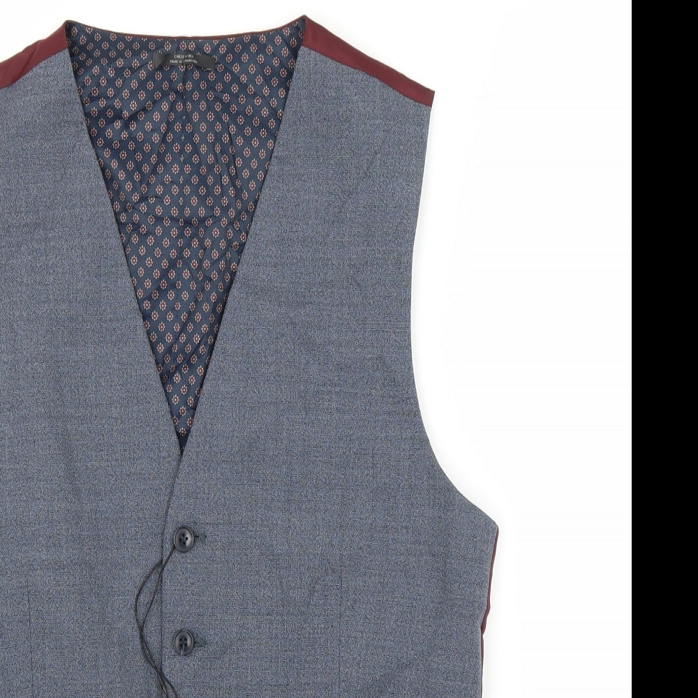 M&S Mens Grey   Jacket Suit Waistcoat Size 38