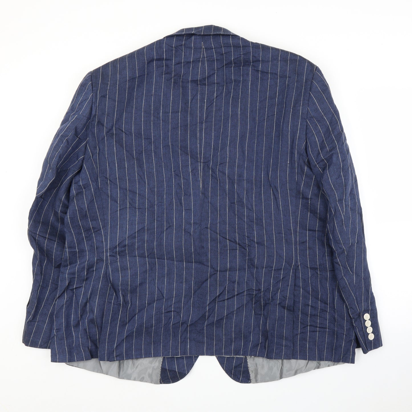 M&S Mens Blue Striped  Jacket Suit Jacket Size 48