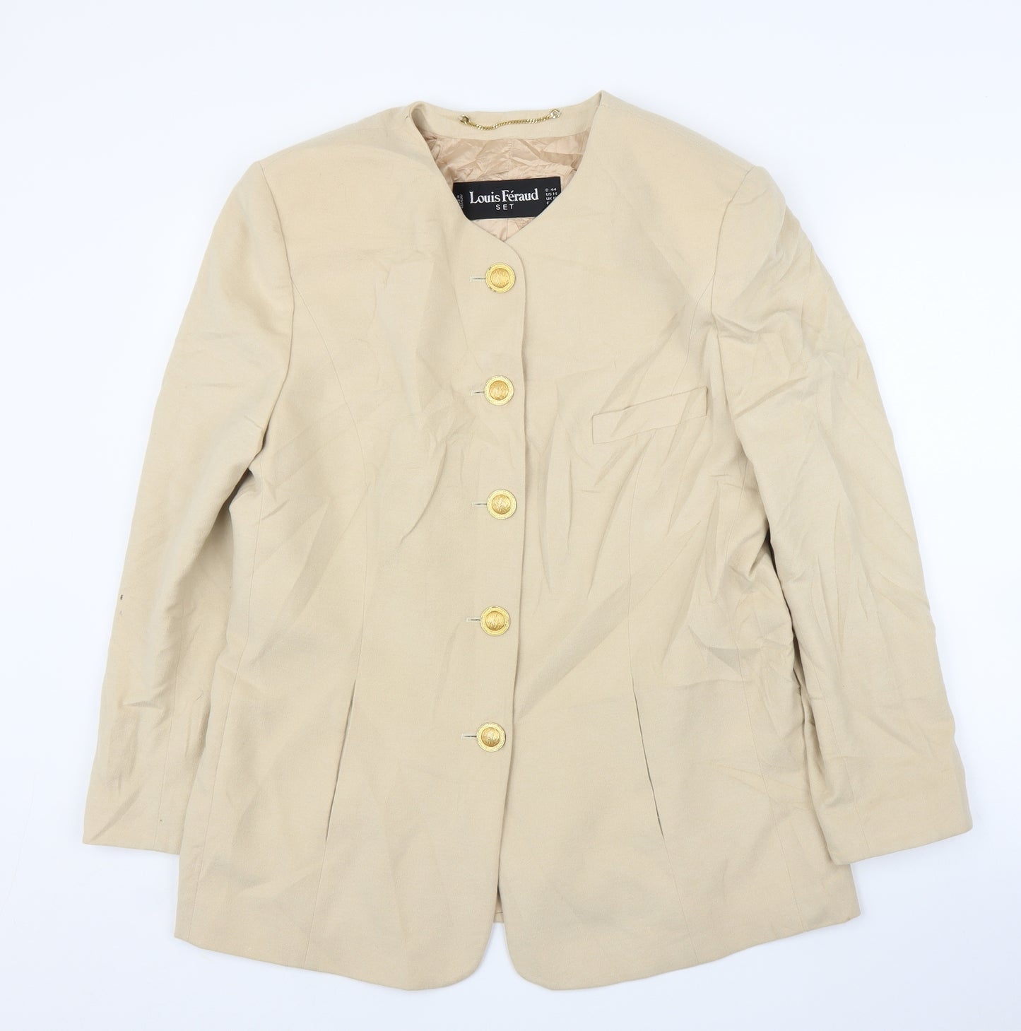 Louis Feraud Womens Beige   Cardigan Jumper Size 18