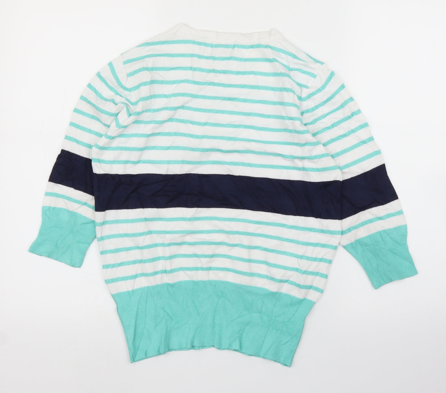 Paramour Womens Green Striped  Pullover Jumper Size M