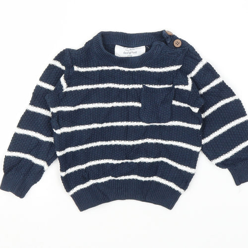F&F Baby Blue Striped  Pullover Jumper Size 0-3 Months