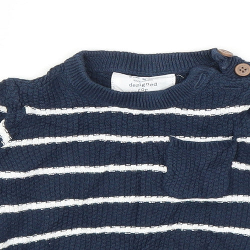 F&F Baby Blue Striped  Pullover Jumper Size 0-3 Months