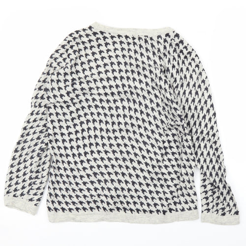 Preworn Womens Grey Houndstooth  Pullover Jumper Size M