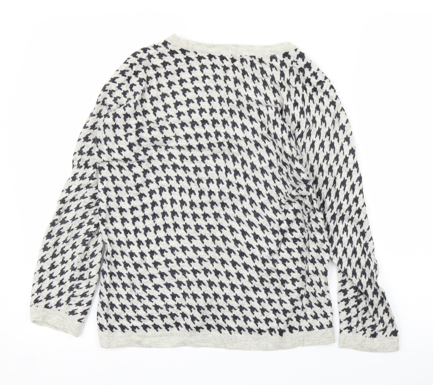 Preworn Womens Grey Houndstooth  Pullover Jumper Size M