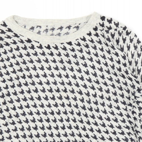 Preworn Womens Grey Houndstooth  Pullover Jumper Size M