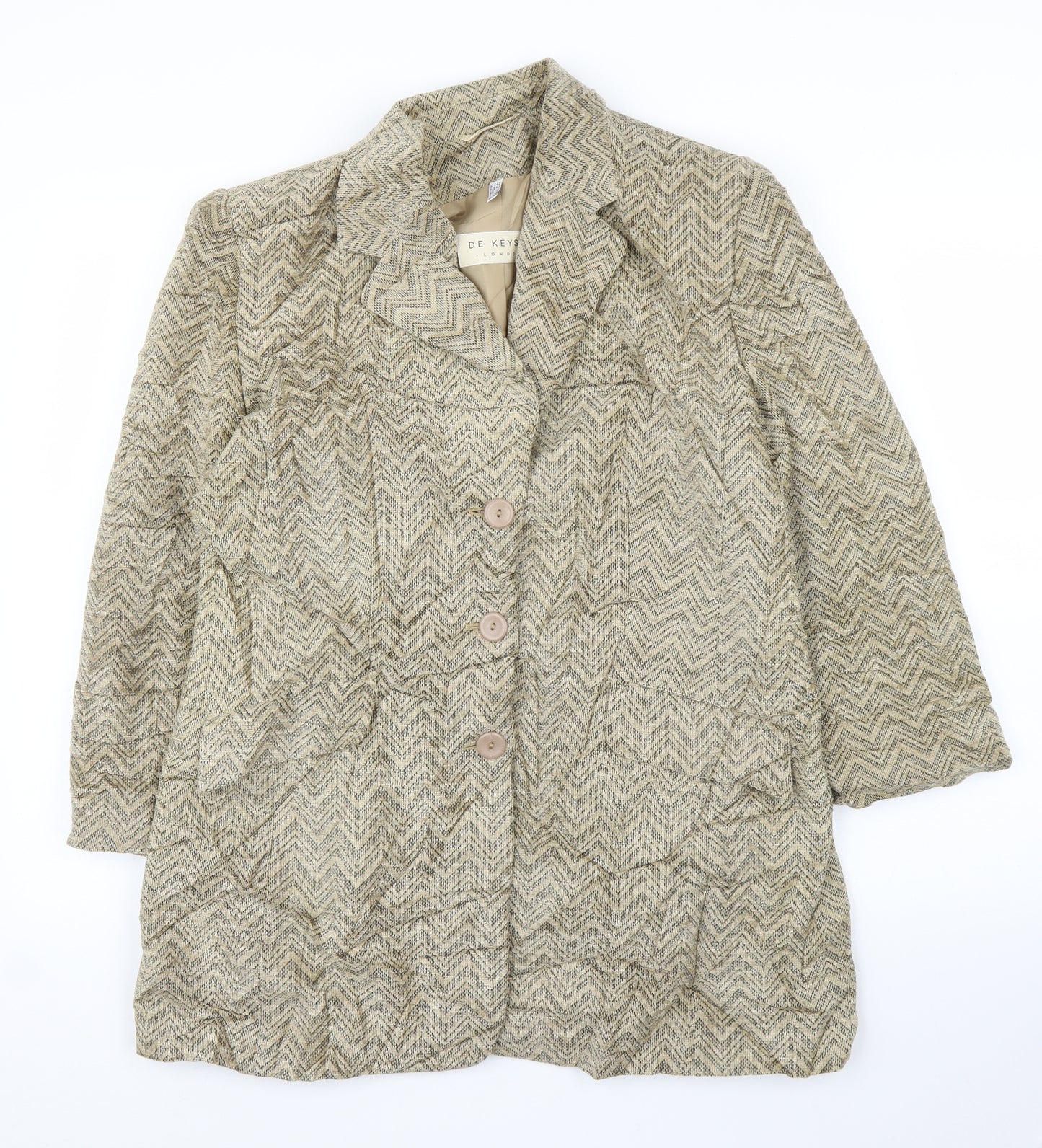 De Keyser Womens Beige Herringbone  Jacket  Size 16