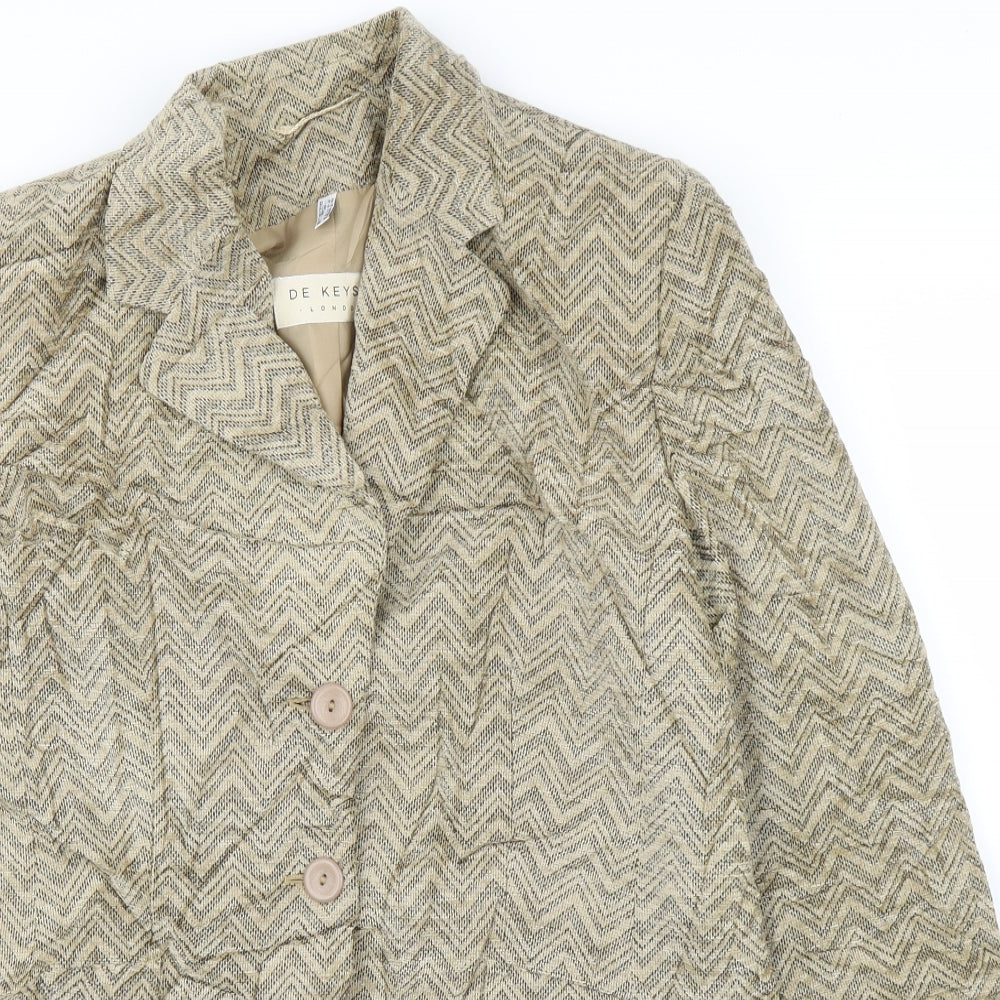 De Keyser Womens Beige Herringbone  Jacket  Size 16