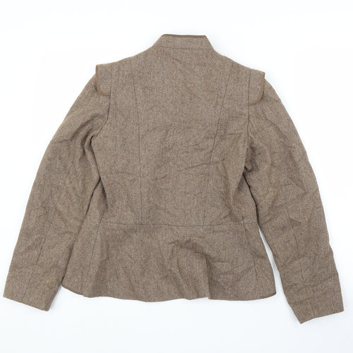 Preworn Womens Brown Herringbone  Cardigan Jumper Size S