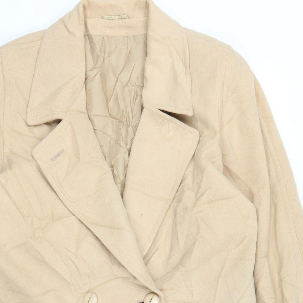 Preworn Womens Beige   Pea Coat Coat Size L