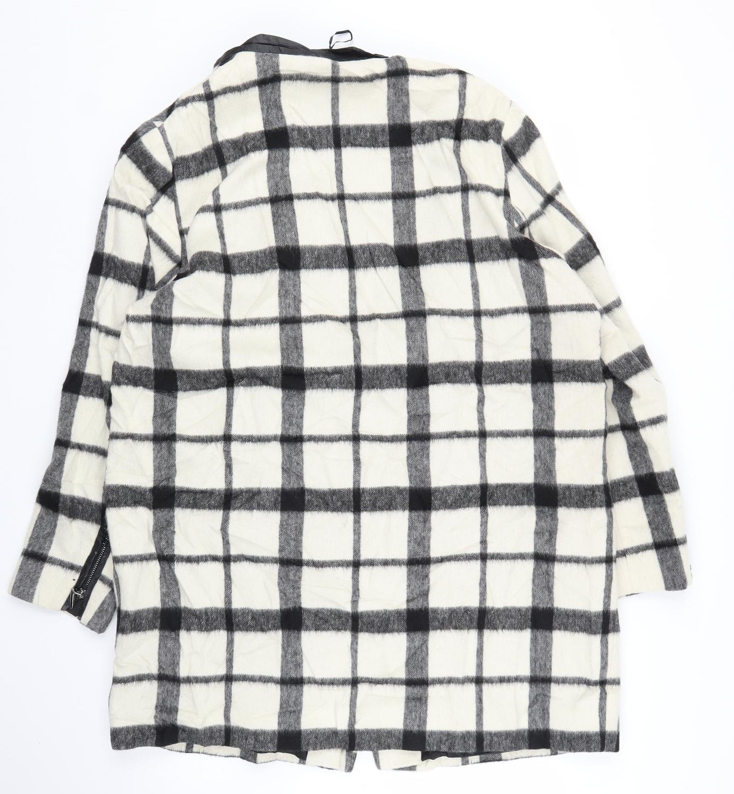 Autograph Womens Beige Check  Overcoat Coat Size 20