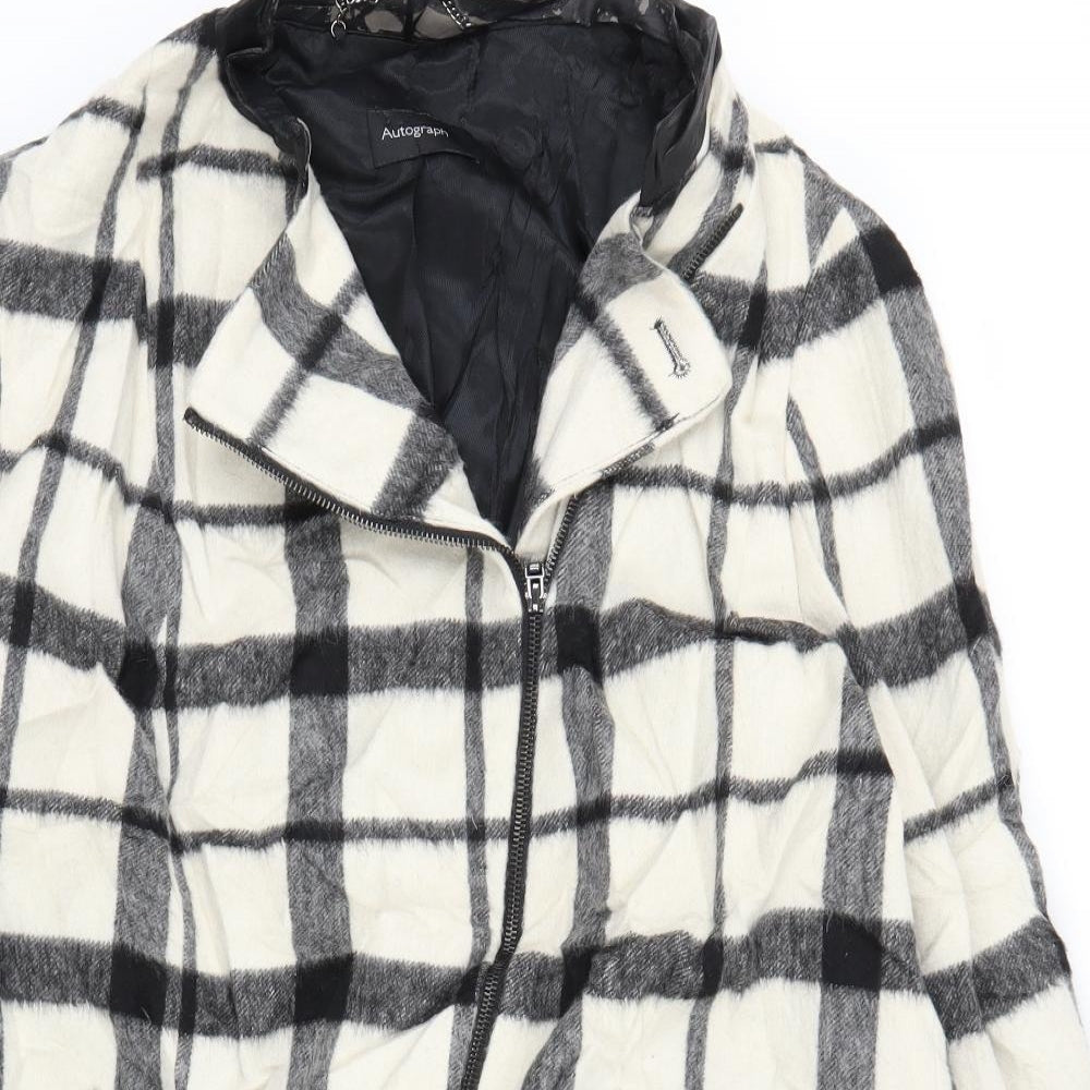 Autograph Womens Beige Check  Overcoat Coat Size 20