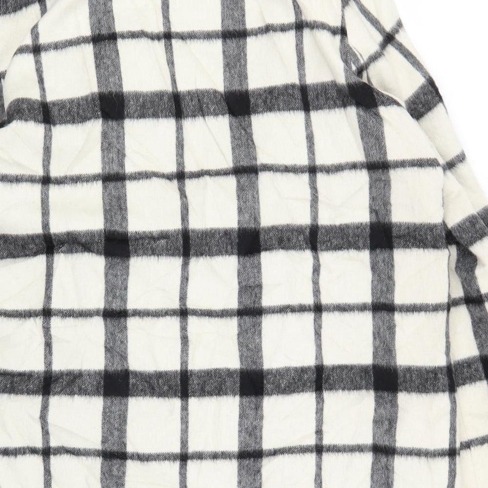Autograph Womens Beige Check  Overcoat Coat Size 20