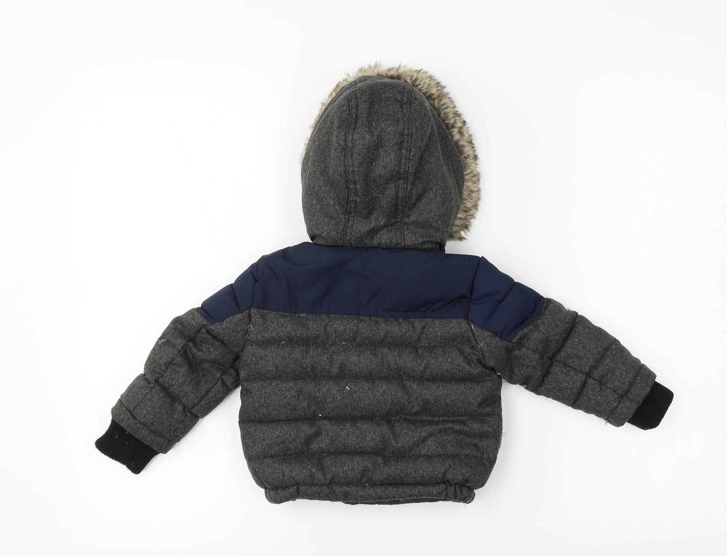 Mini Rebel   Boys Grey   Jacket Coat Size 9-12 Months