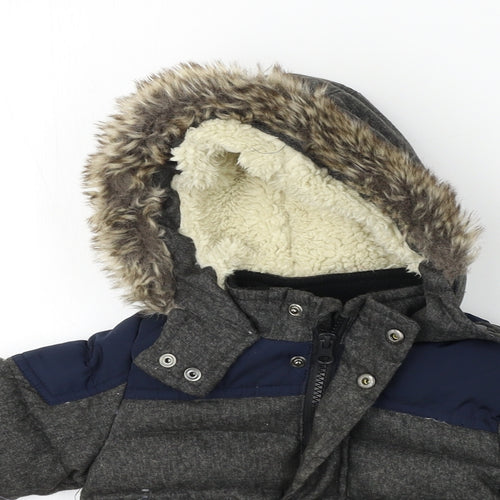 Mini Rebel   Boys Grey   Jacket Coat Size 9-12 Months