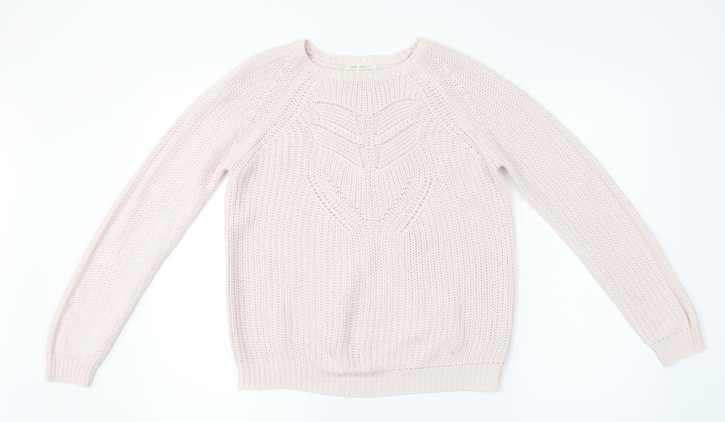 Zara  Girls Pink   Pullover Jumper Size 11-12 Years