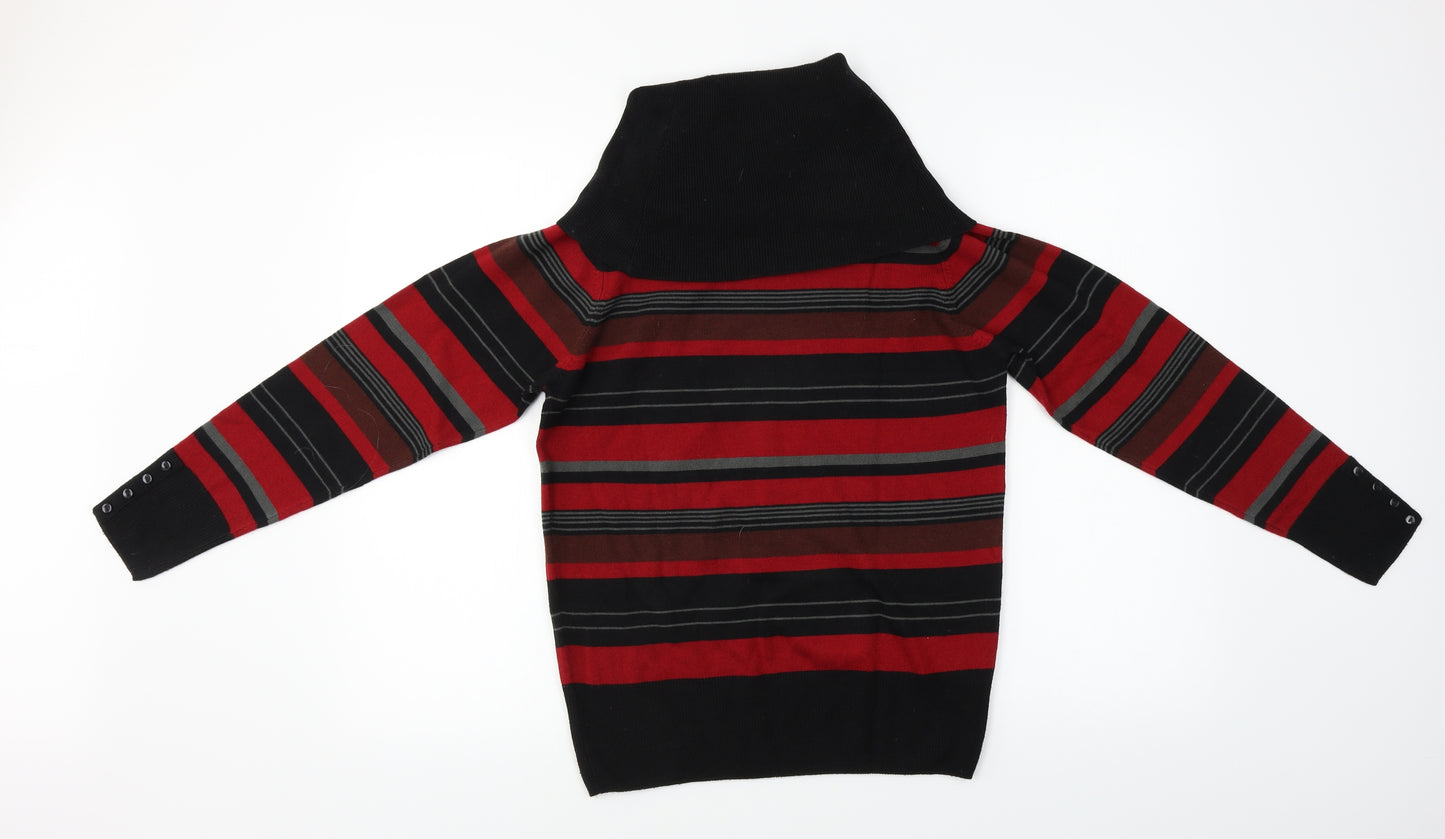 ISLE   Womens Black Striped  Pullover Jumper Size S