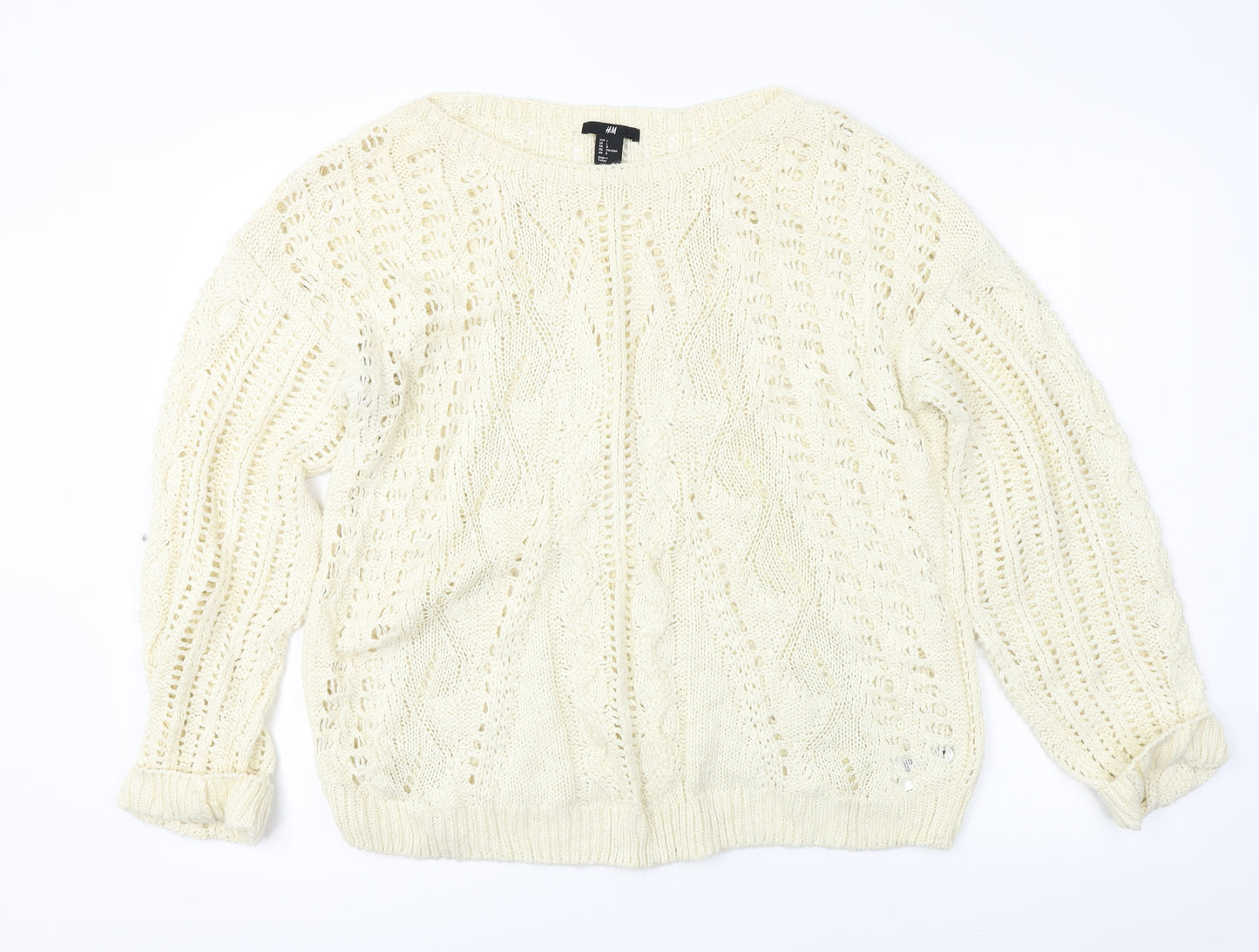 H&M  Womens Ivory   Pullover Jumper Size L