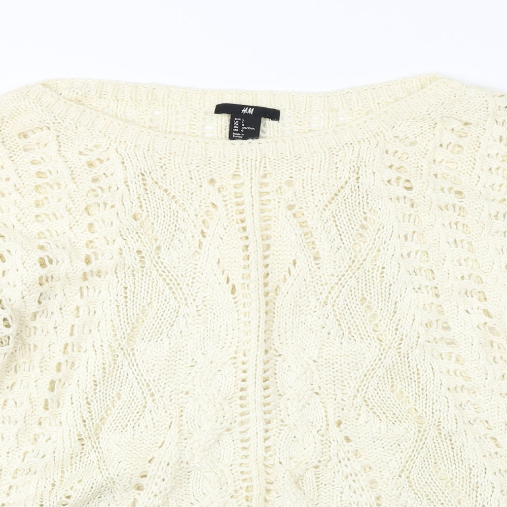 H&M  Womens Ivory   Pullover Jumper Size L