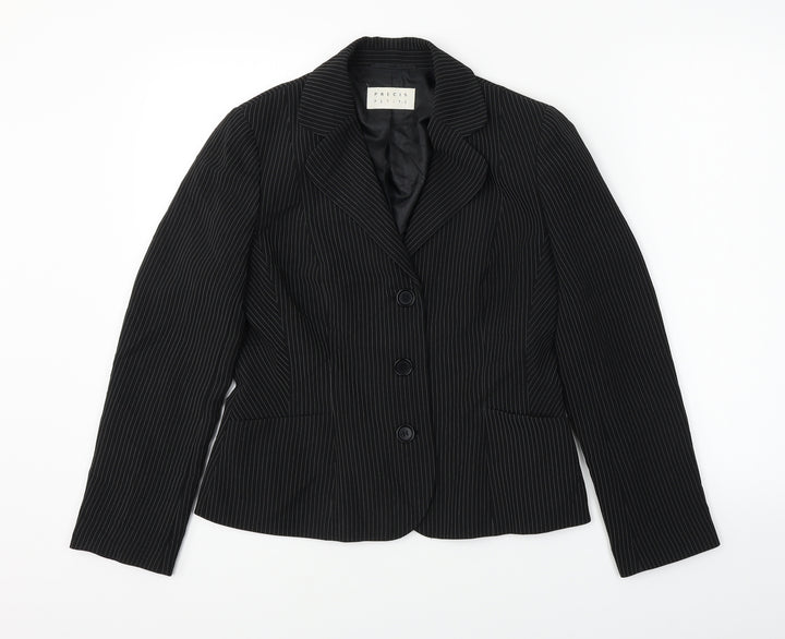 Precis Womens Black Striped Jacket Blazer Size 16