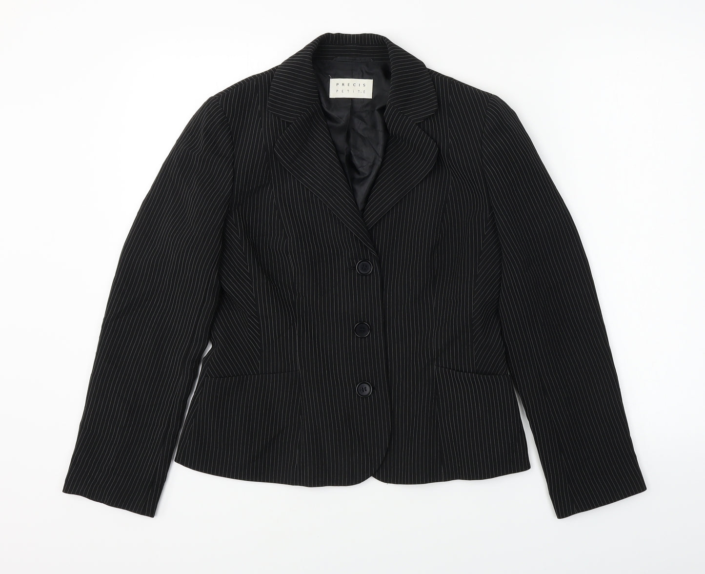 Precis  Womens Black Striped  Jacket Blazer Size 16