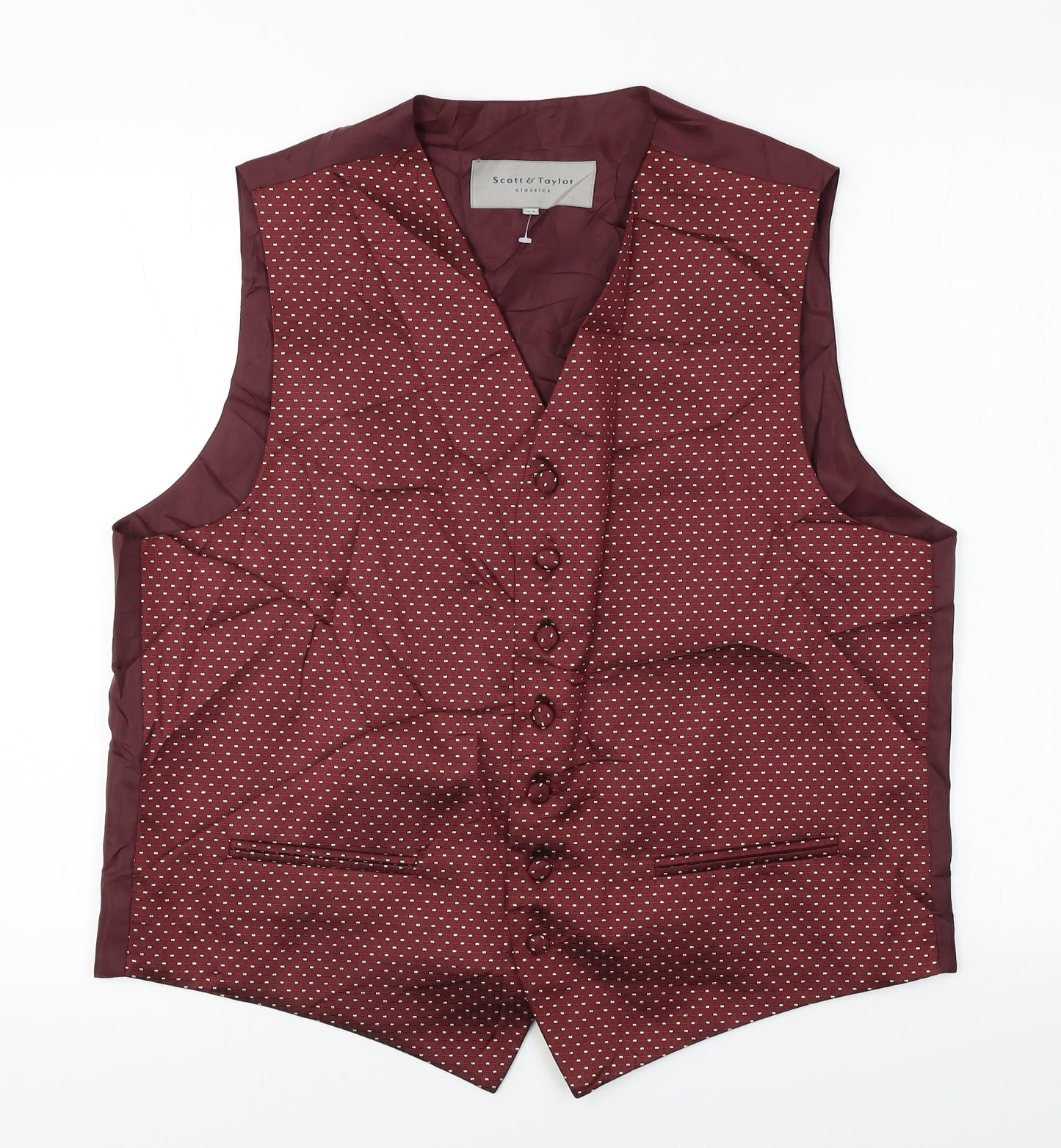Scott & Taylor  Mens Red   Jacket Suit Waistcoat Size 44