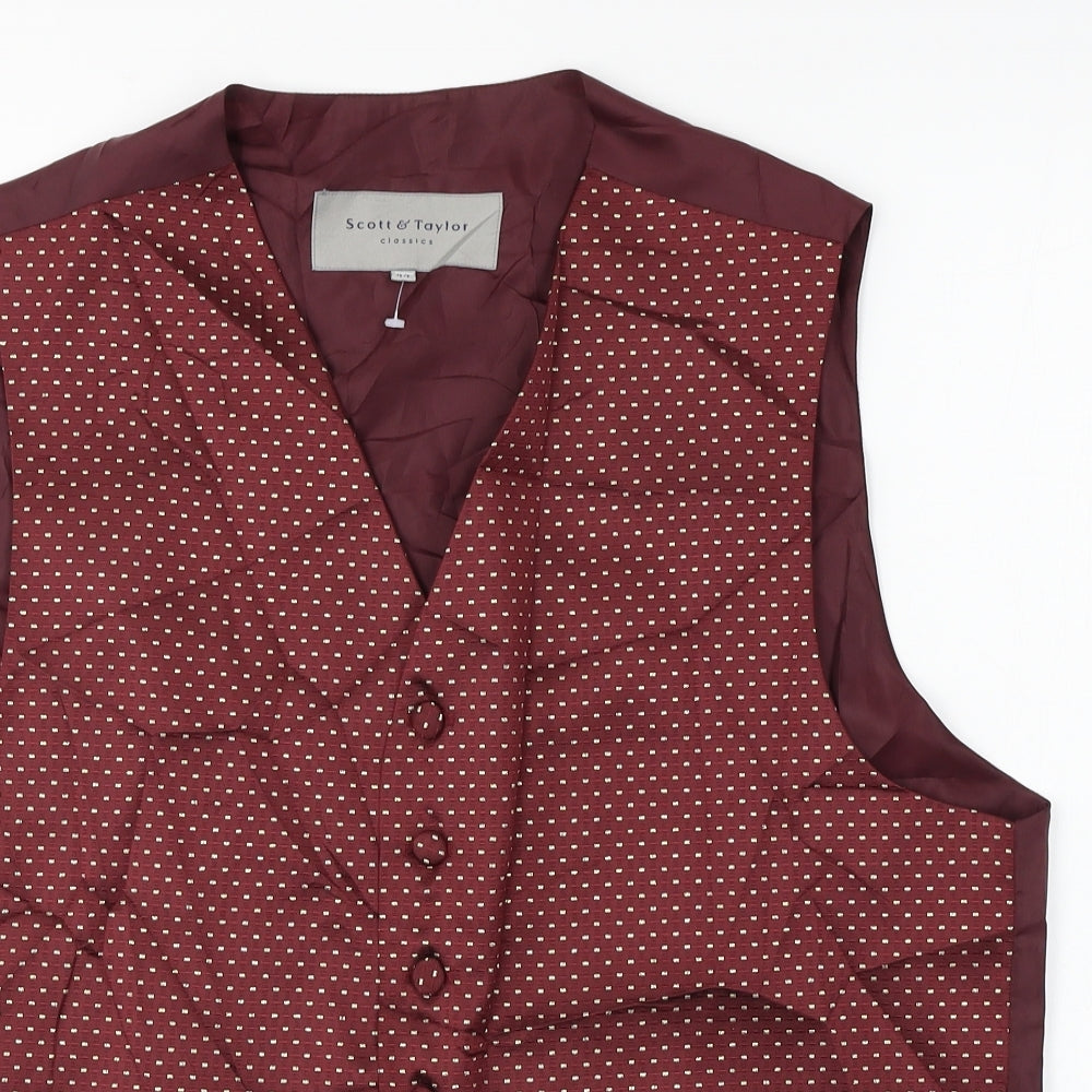 Scott & Taylor  Mens Red   Jacket Suit Waistcoat Size 44