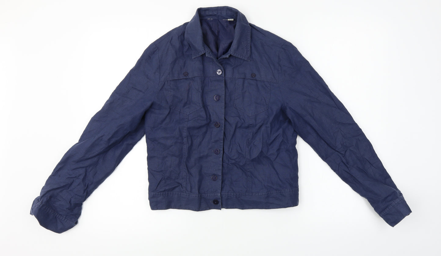 Preworn  Womens Blue   Jacket Blazer Size 8