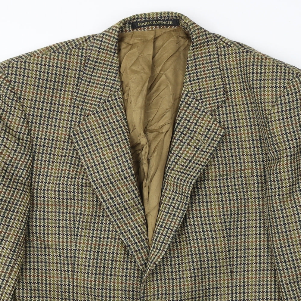 Marks and Spencer  Mens Brown Check  Jacket Blazer Size 40