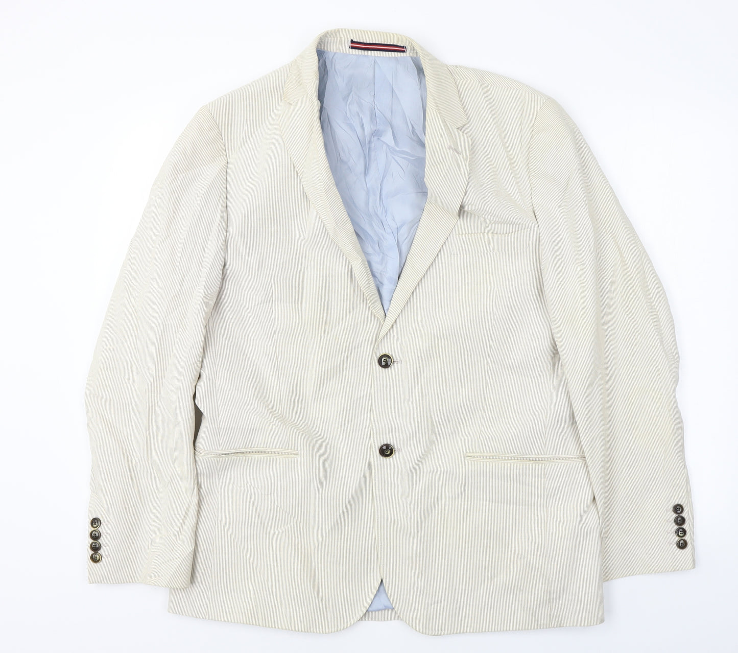 Marks and Spencer  Mens Beige Striped  Jacket Blazer Size 42