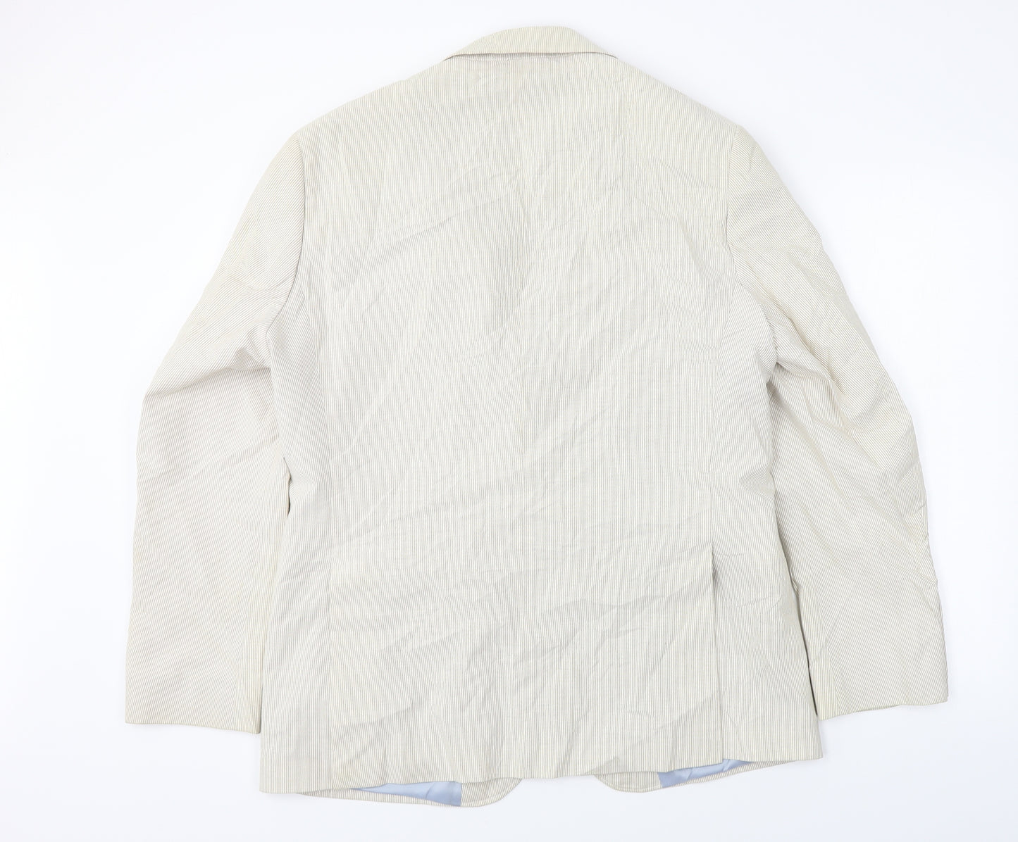 Marks and Spencer  Mens Beige Striped  Jacket Blazer Size 42
