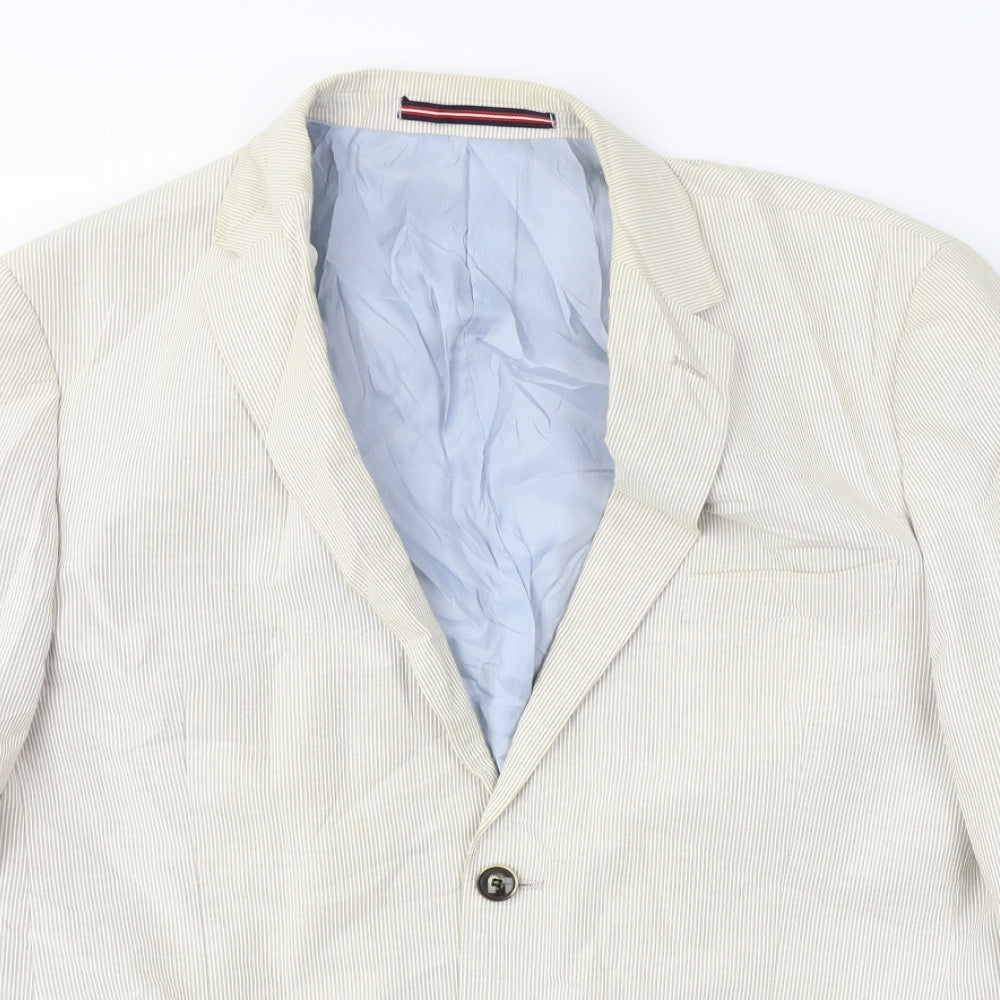 Marks and Spencer  Mens Beige Striped  Jacket Blazer Size 42