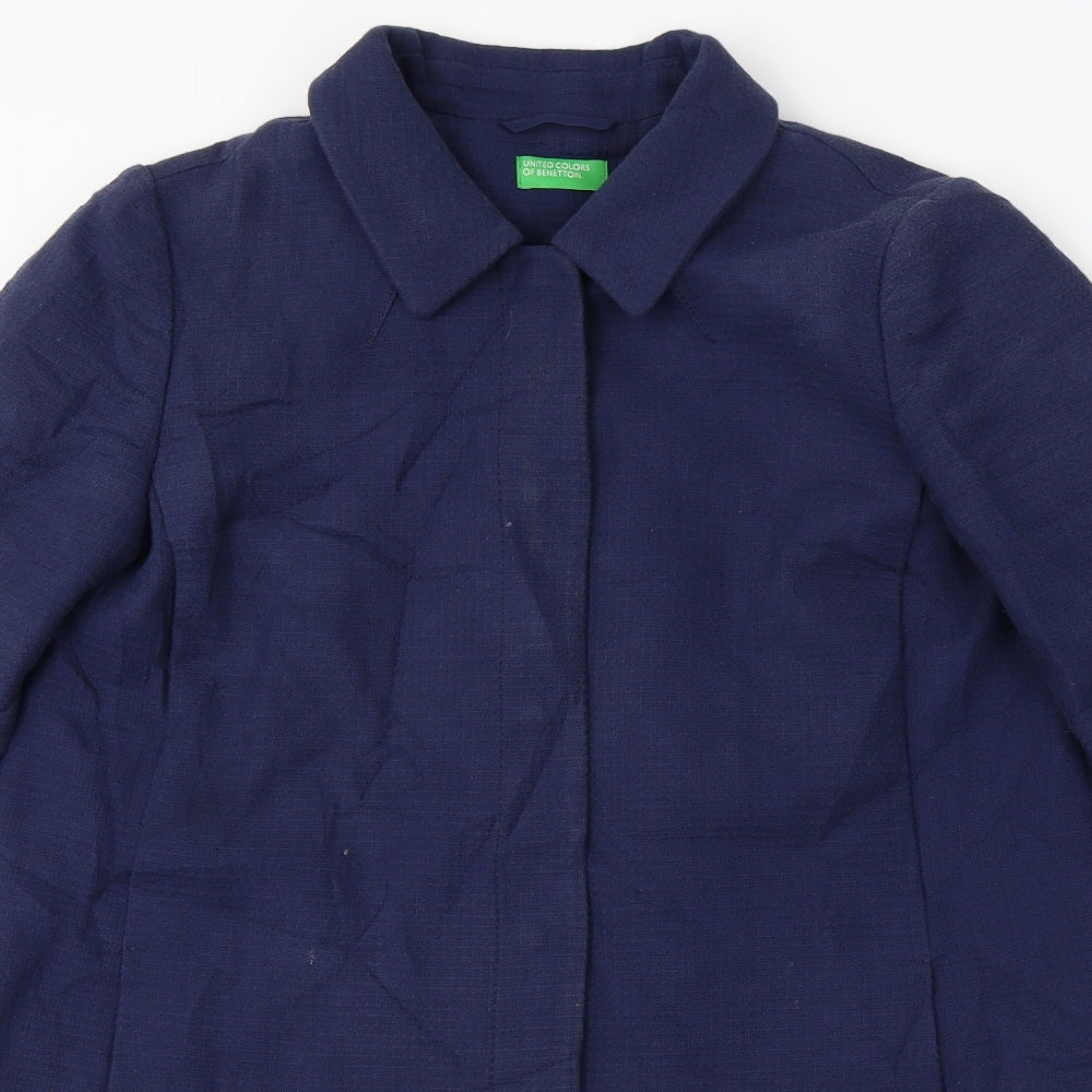 United Colors of Benetton  Womens Blue   Jacket Coat Size 8