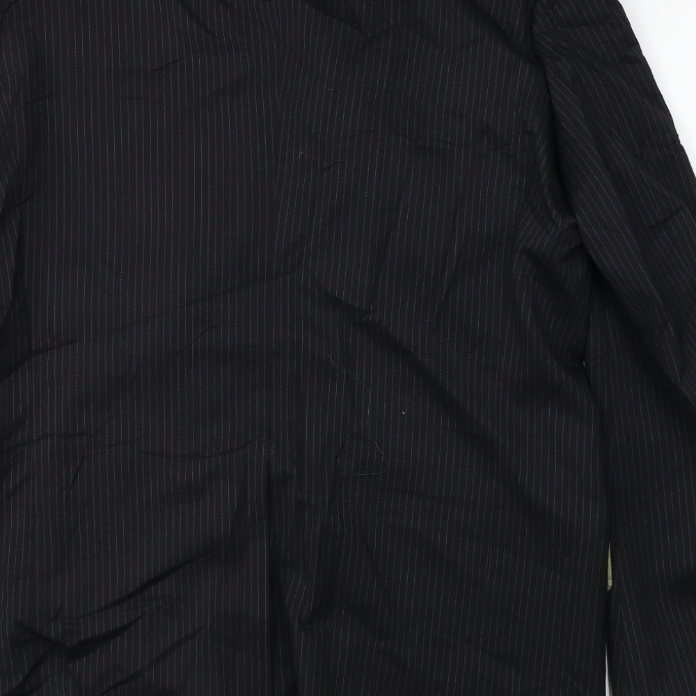 Ben Sherman  Mens Black Striped  Jacket Blazer Size 40