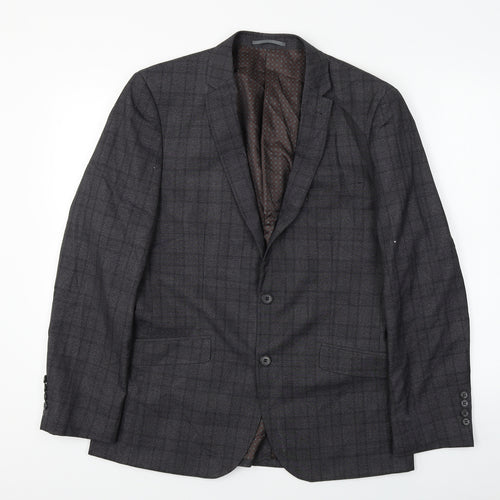 Fellini  Mens Grey Check  Jacket Blazer Size 40