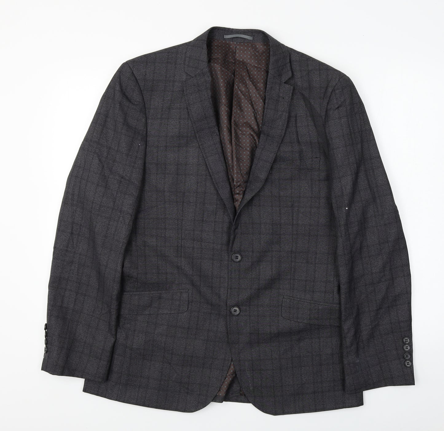 Fellini  Mens Grey Check  Jacket Blazer Size 40