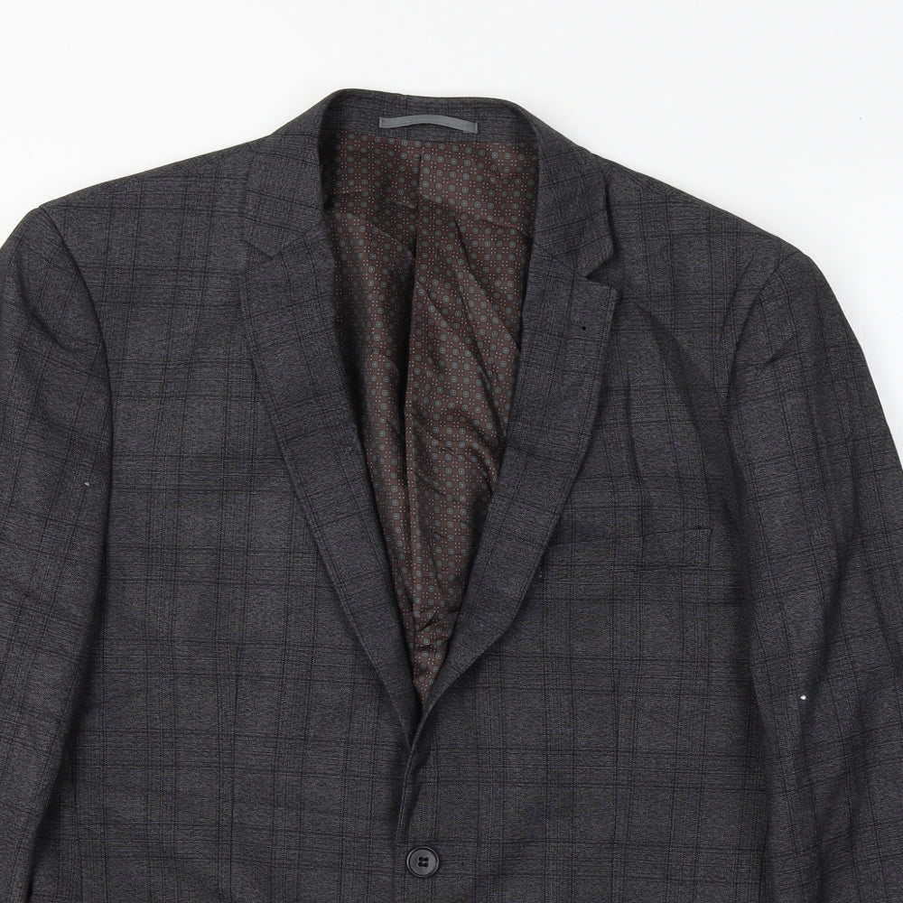 Fellini  Mens Grey Check  Jacket Blazer Size 40