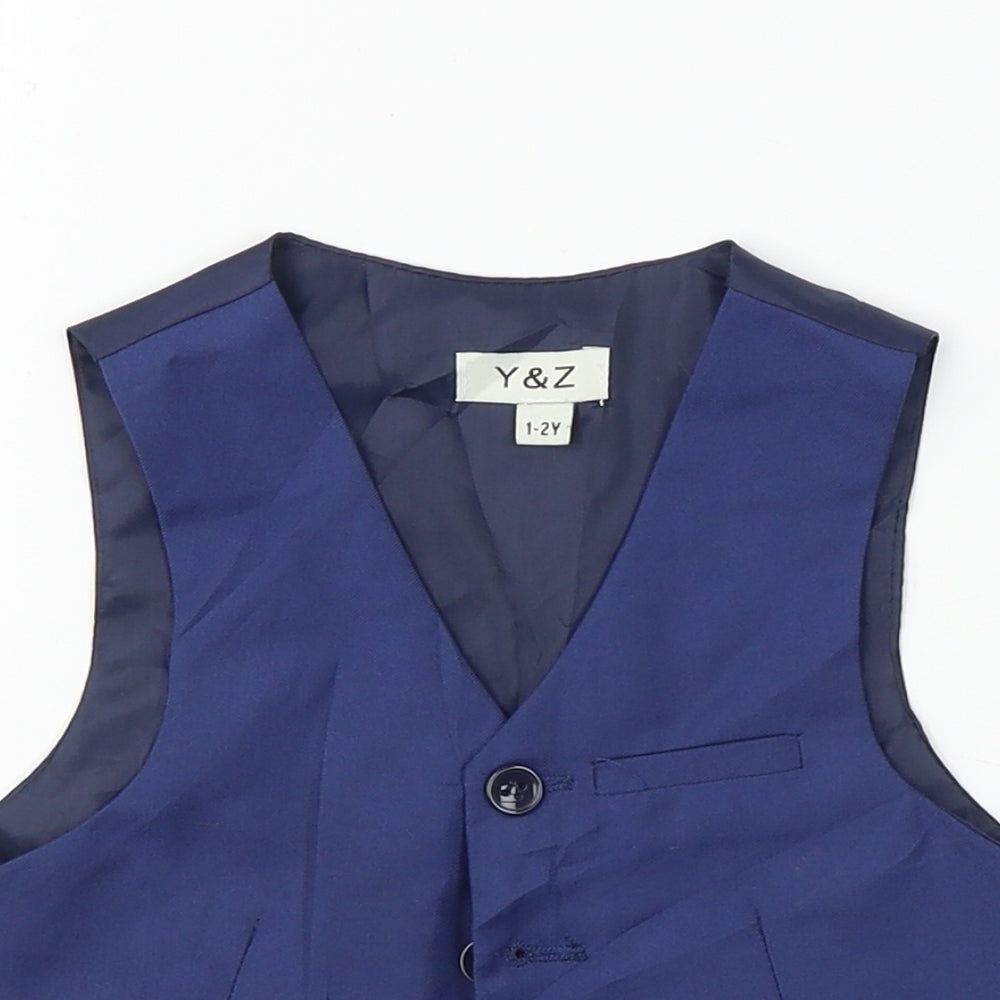 y&z Boys Black   Jacket Waistcoat Size 2 Years