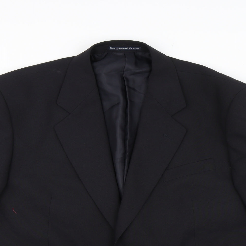 Greenwoods Classic Mens Black   Jacket Suit Jacket Size S