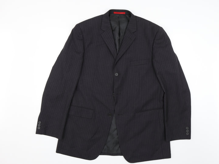 Burton Mens Black Striped Jacket Suit Jacket Size 42