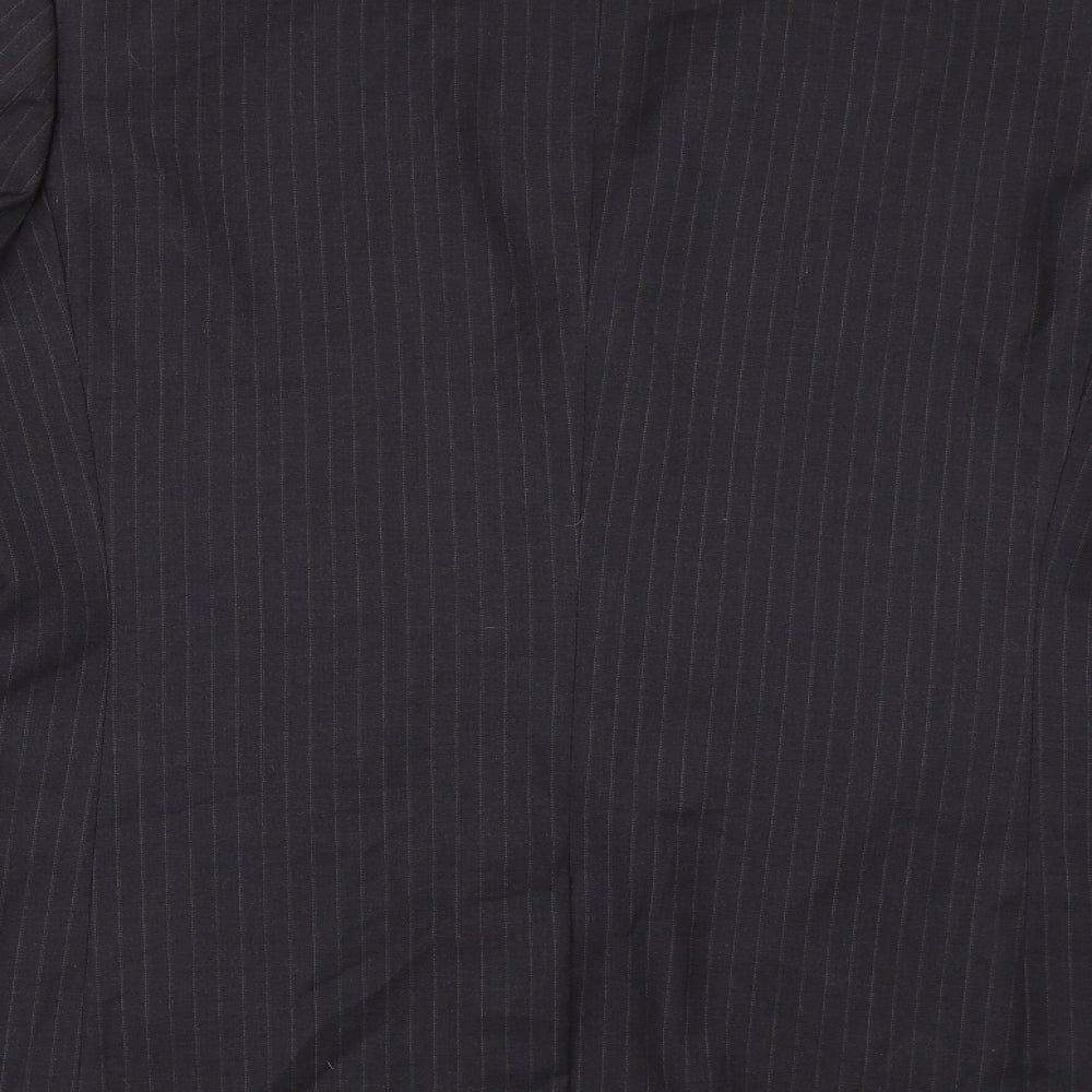 Burton Mens Black Striped  Jacket Suit Jacket Size 42