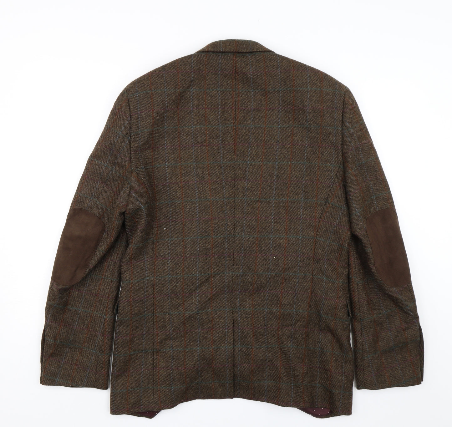 NEXT Mens Brown Plaid Tweed Jacket Suit Jacket Size 40