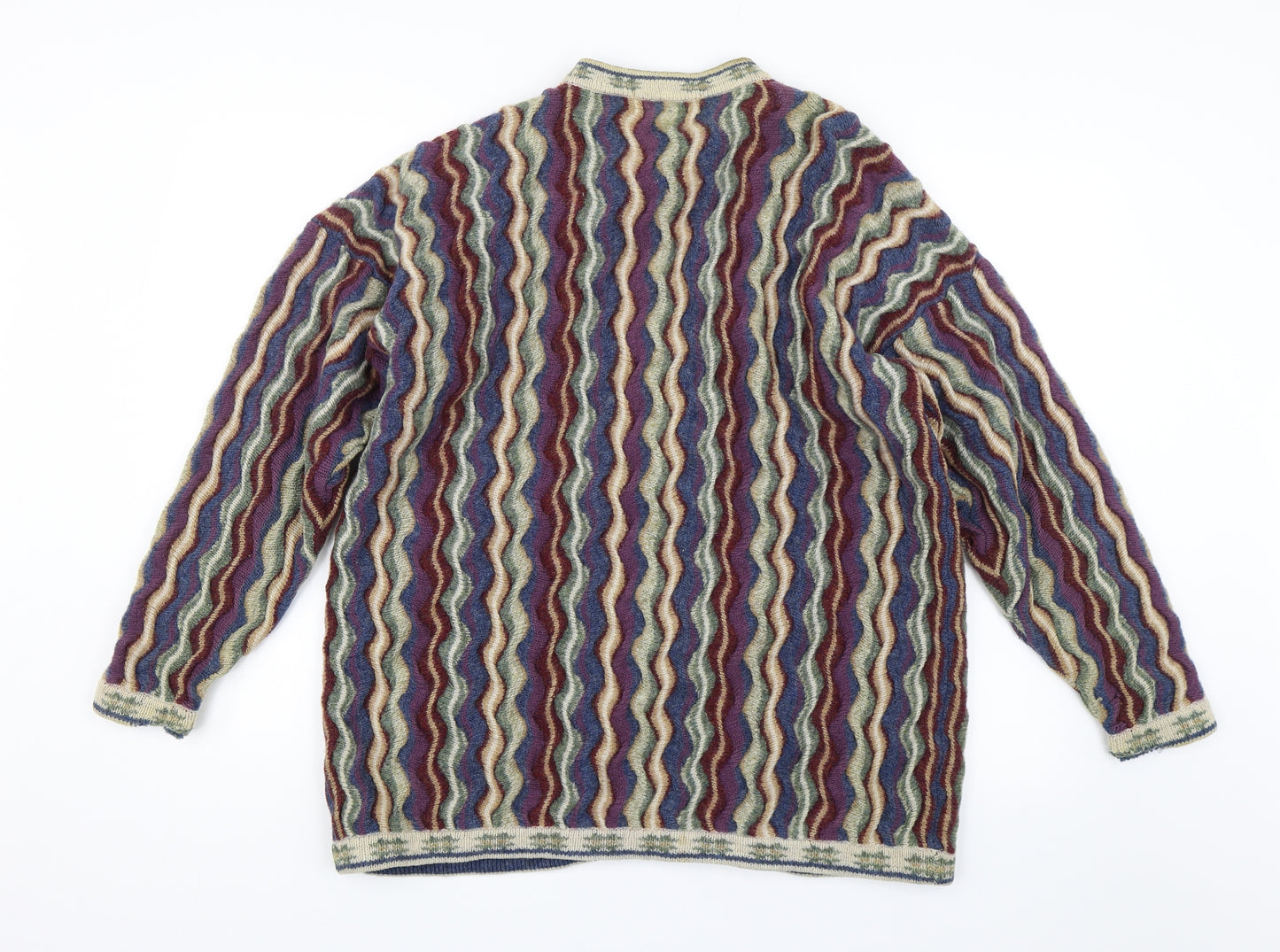 Tulchan Womens Multicoloured Striped  Cardigan Jumper Size XL