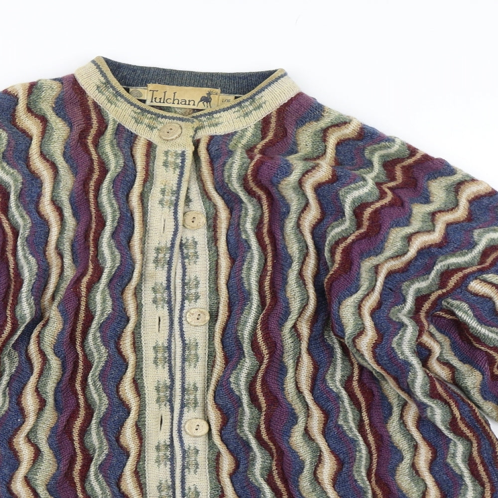 Tulchan Womens Multicoloured Striped  Cardigan Jumper Size XL