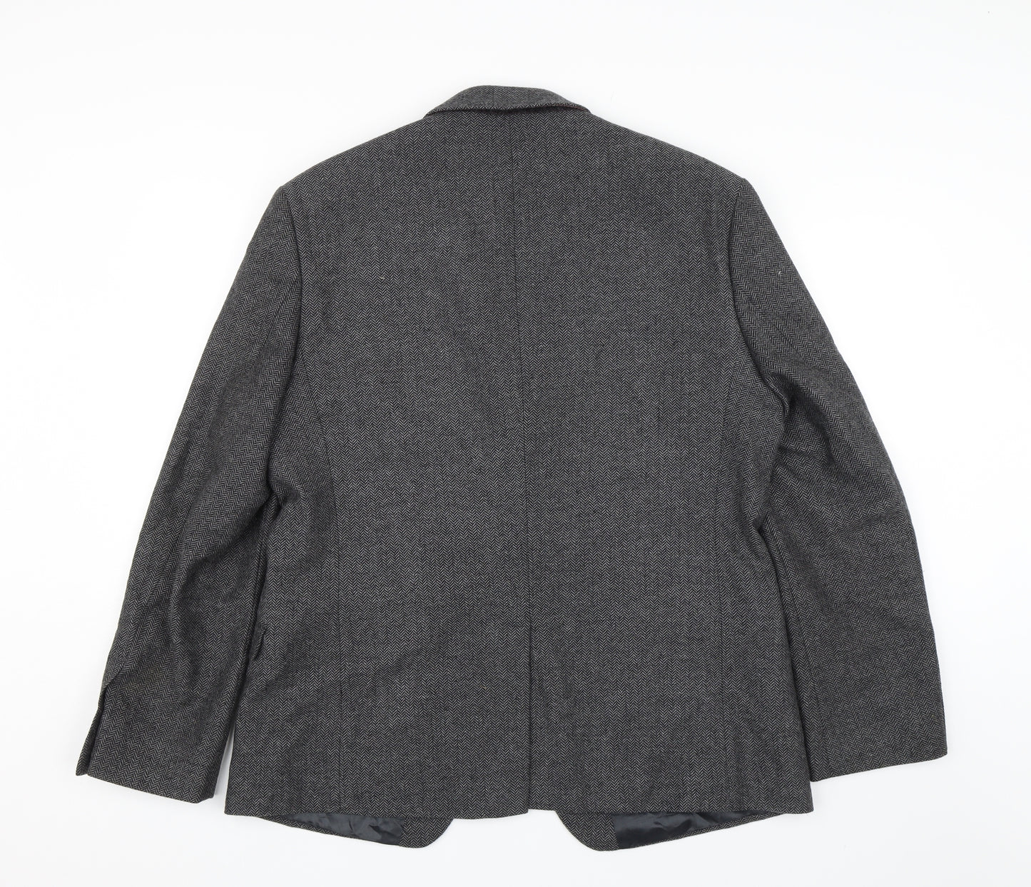 Limehaus Mens Grey Herringbone  Jacket Suit Jacket Size 44